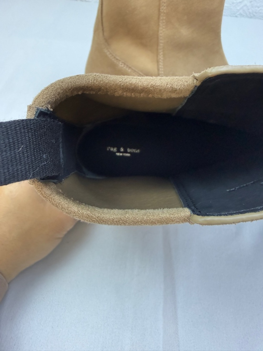 rag & bone Quinn Chelsea Boots Camel Suede Lug Sole New 39 (8/8.5) - Picture 7 of 9